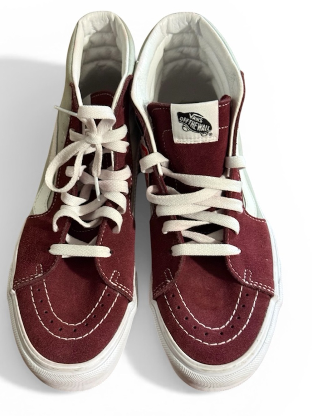 Vans Burgundy & White Sk8-Hi Style High Top Sneakers - NWT